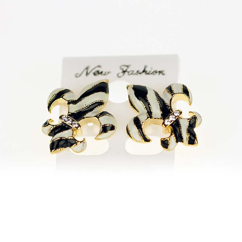 Fleur De Lis "Zebra Print" Earrings