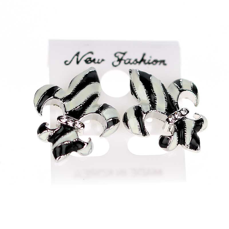 Fleur De Lis "Zebra Print" Earrings