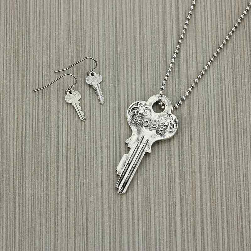 Inspirational "HOPE" Key Necklace Set