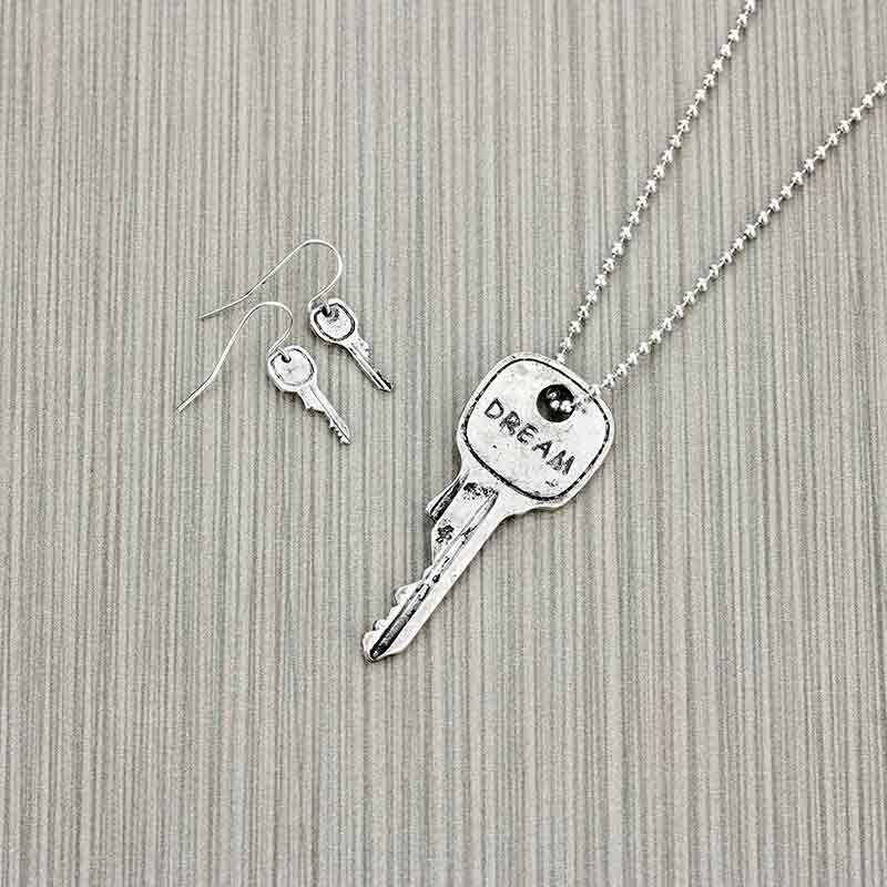 Inspirational "DREAM" Key Necklace Set