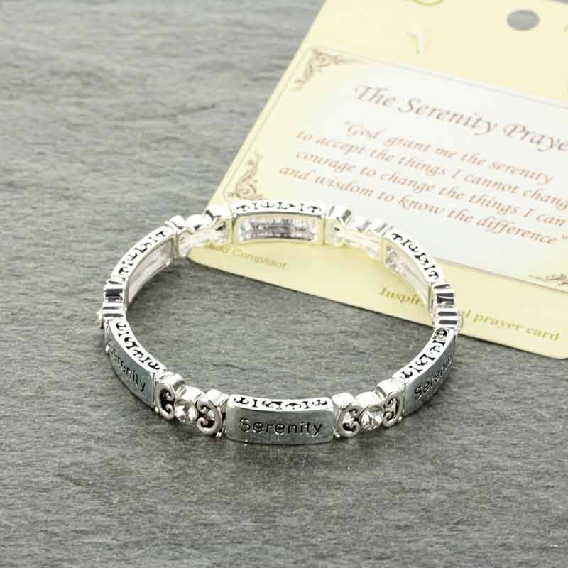 Religious "The Serenity Prayer" Stretch Bracelet