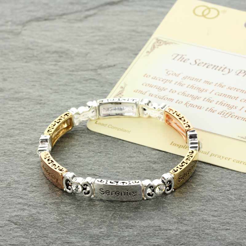 Religious "The Serenity Prayer" Stretch Bracelet