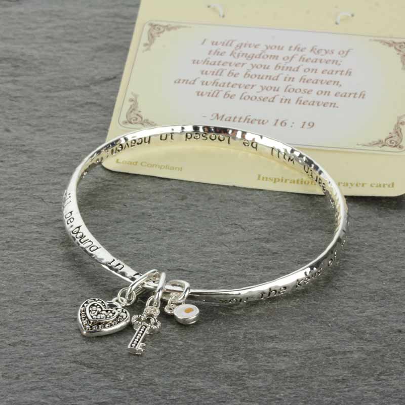 Inspiration "Matthew 16:19" Twist Bangle Bracelet
