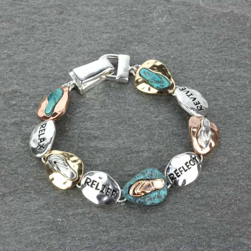Rustic Sea Life Magnetic Bracelet-Flip Flop