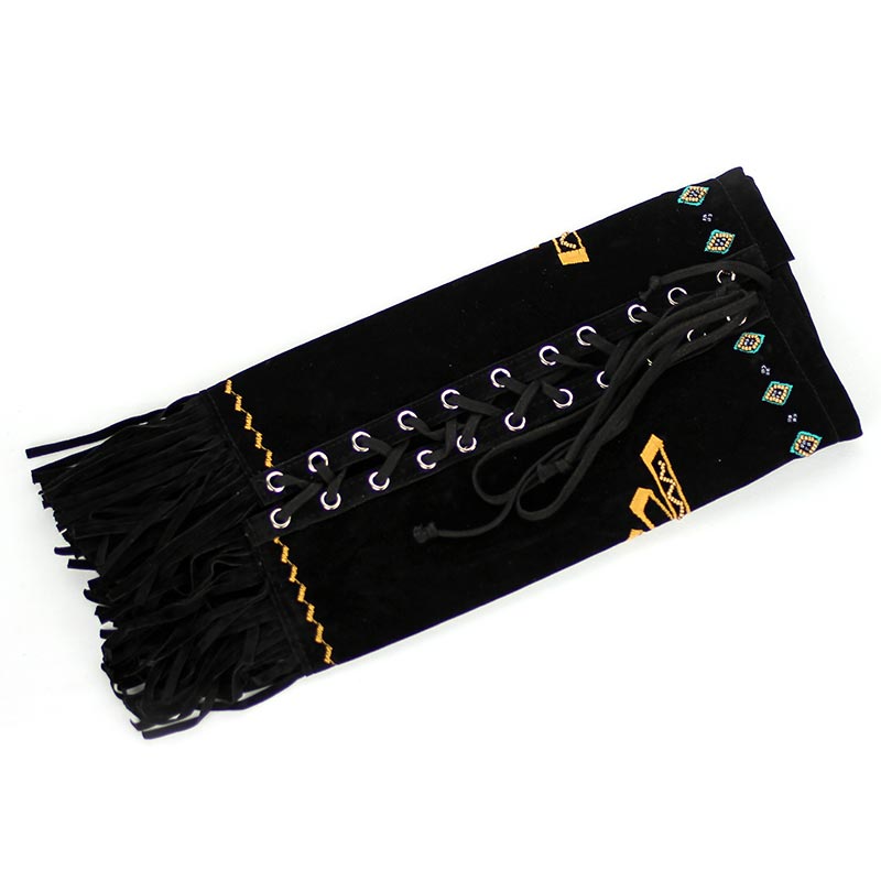 Western Design and Fringe Studded Boot Cover - Image 2