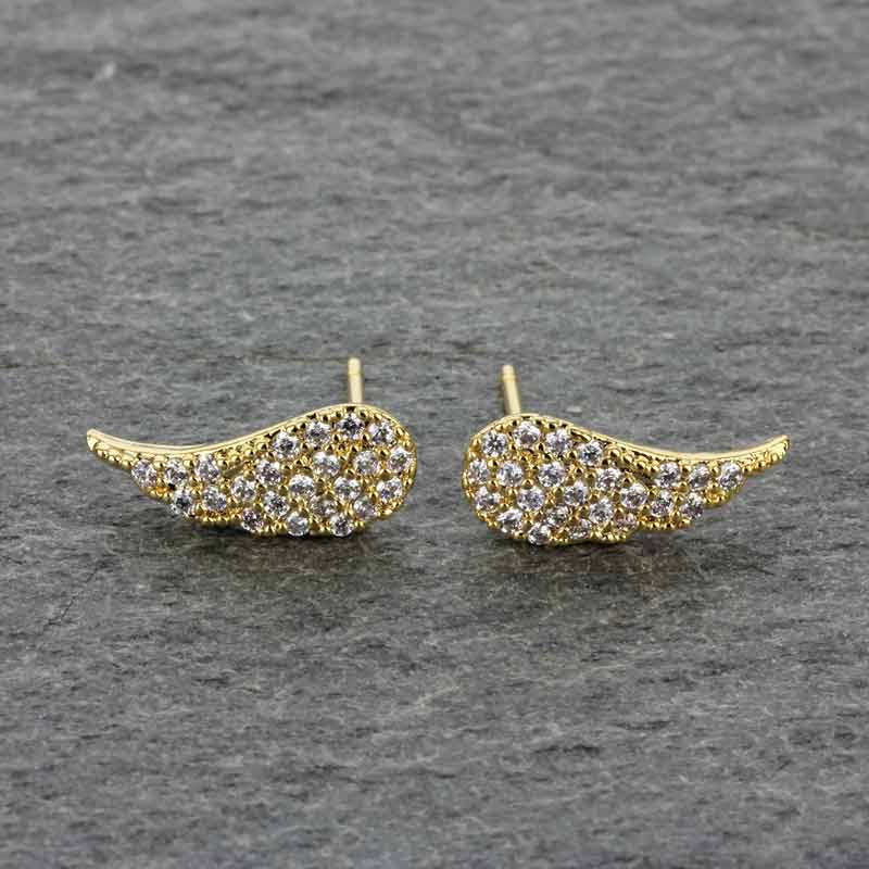 Western CZ Wings Earrings