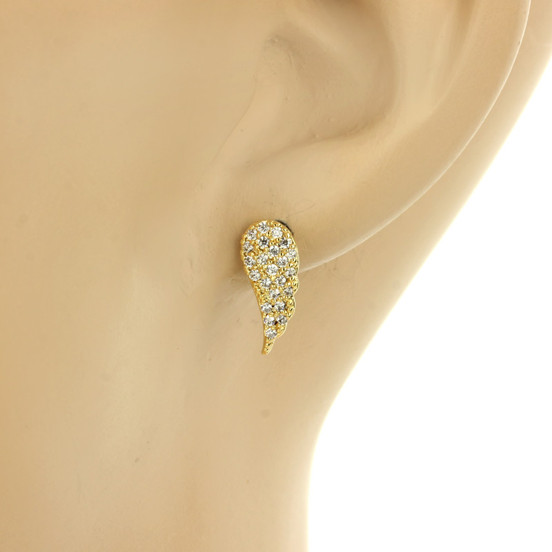 Western CZ Wings Earrings - Image 3