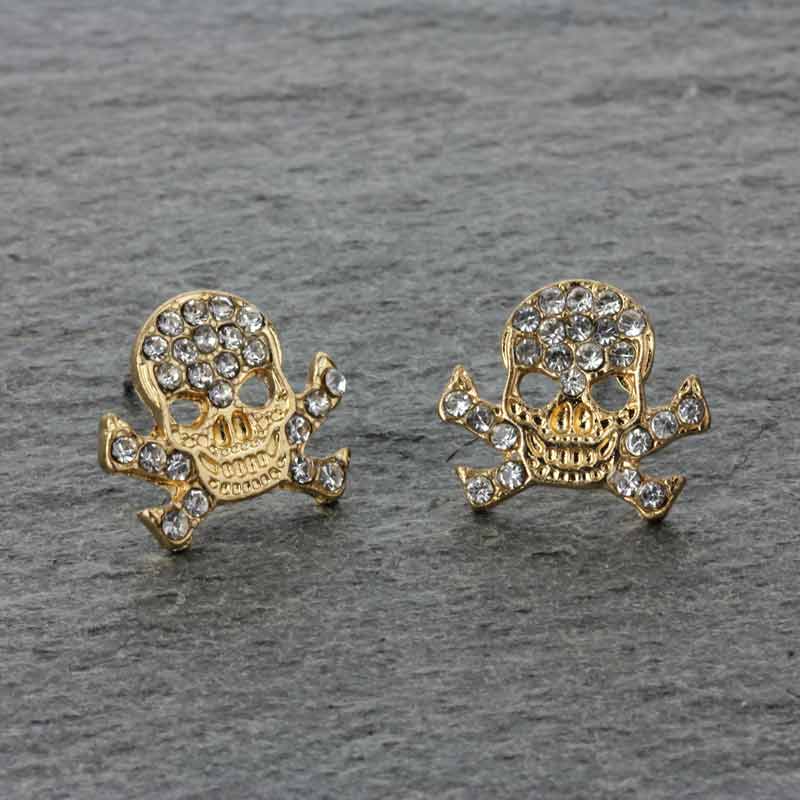 Skull Rhinestone Post Earrings