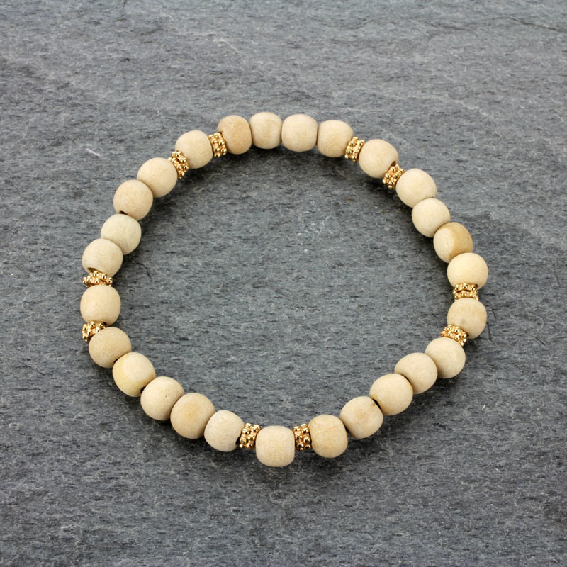 Genuine Stone and Wood Stretch Bracelet-Set of 3 - Image 2