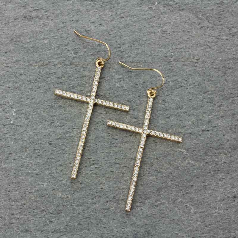 Cross Fish Hook Earrings