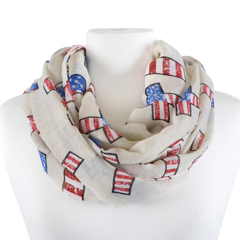 Cross US Flag Infinity Scarf