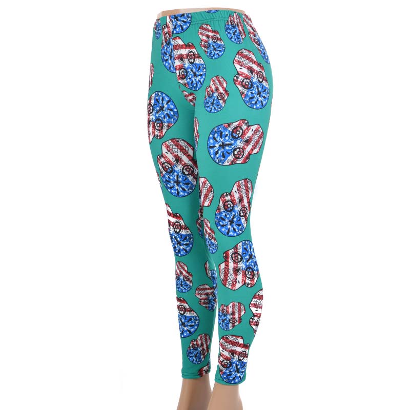 Sugar Skull US Flag Leggings