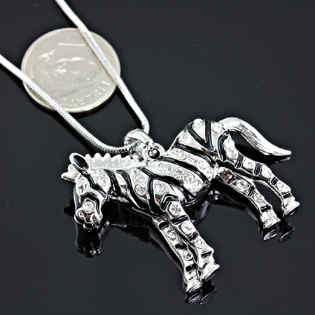 Animal "Zebra" Pendant Necklace