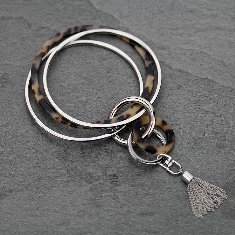 Acetate with Metal 3" Bangle Keychain