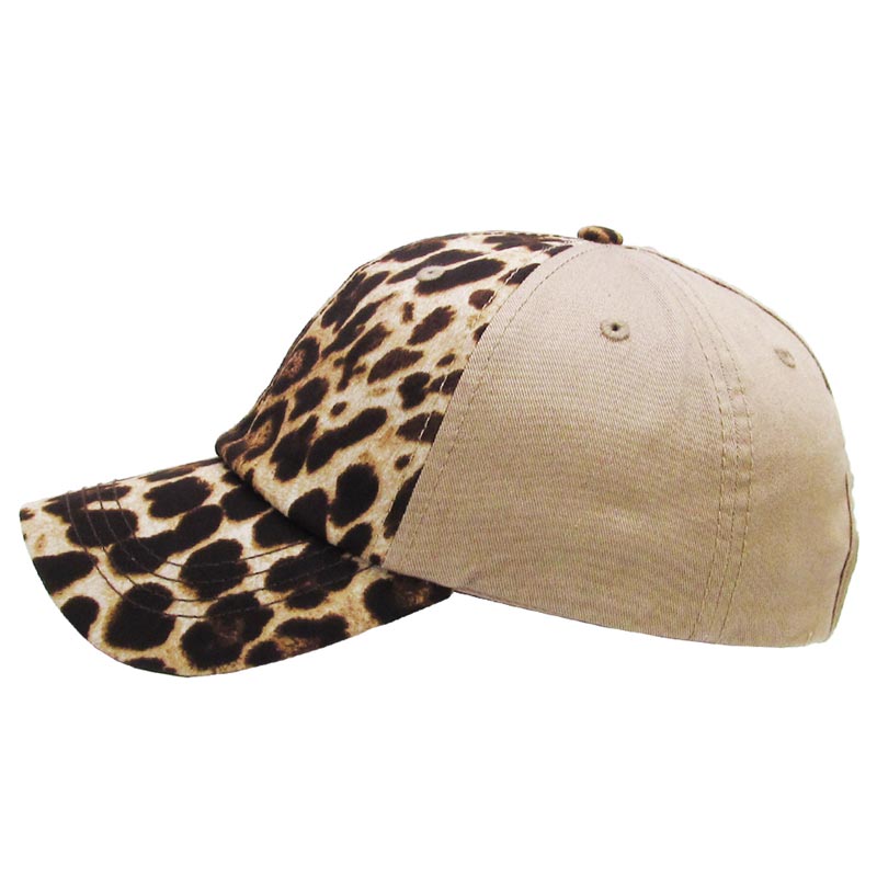 Leopard Solid Ponytail Cap