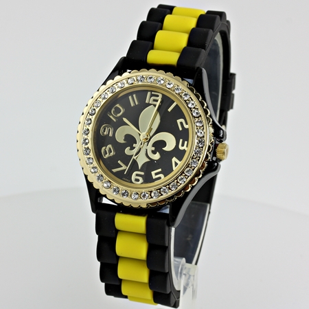 Fleur De Lis Jelly Band Medium Size Watch