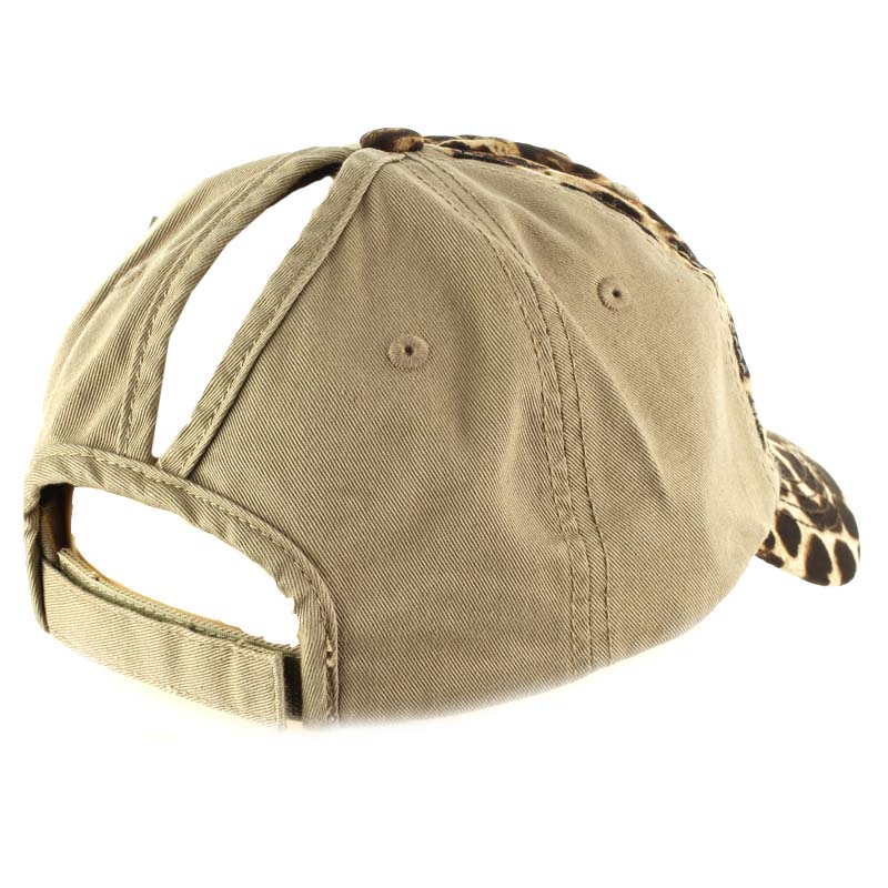Leopard Solid Ponytail Cap - Image 2