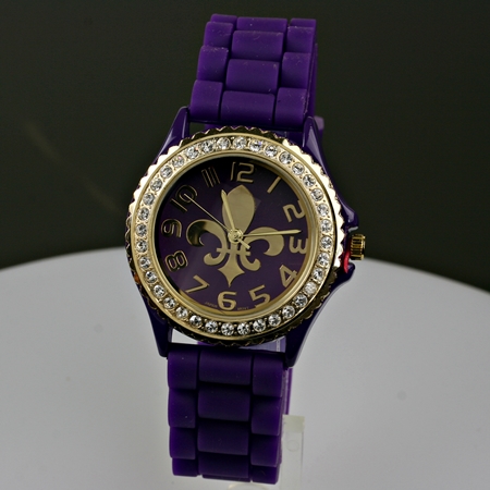 Fleur De Lis Jelly Band Mediium Size Watch