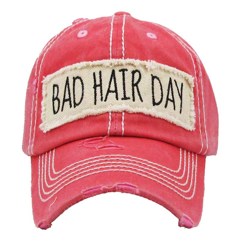 "BAD HAIR DAY" Washed Cotton Vintage Ball Cap