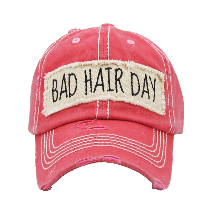"BAD HAIR DAY" Washed Cotton Vintage Ball Cap - Image 2