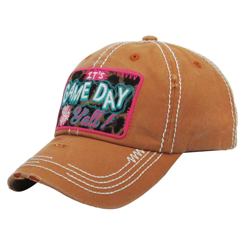 "IT'S GAME DAY Y'all" Washed Vintage Ballcap