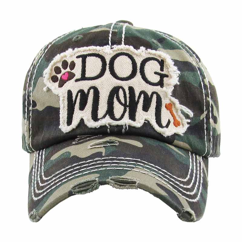 "DOG MOM" Washed Vintage Ball Cap