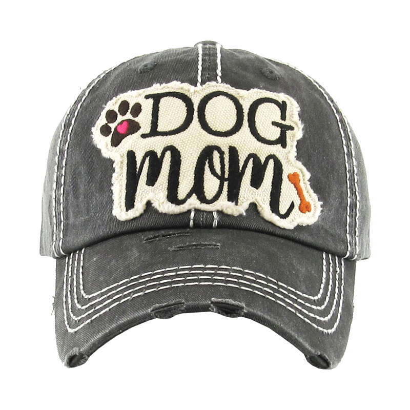 "DOG MOM" Washed Vintage Ball Cap