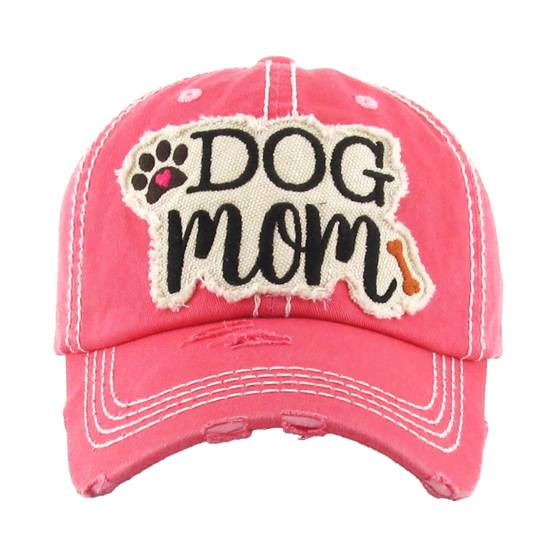 "DOG MOM" Washed Vintage Ball Cap