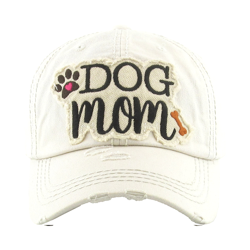 "DOG MOM" Washed Vintage Ball Cap