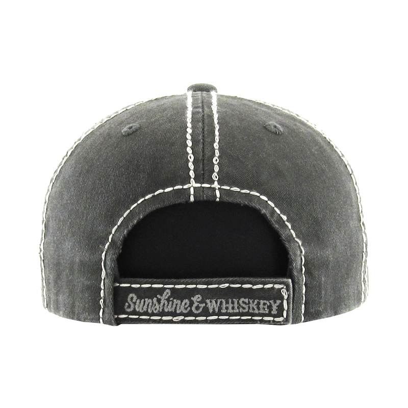 "SUNSHINE and WHISKEY" Washed Vintage Ball Cap - Image 3