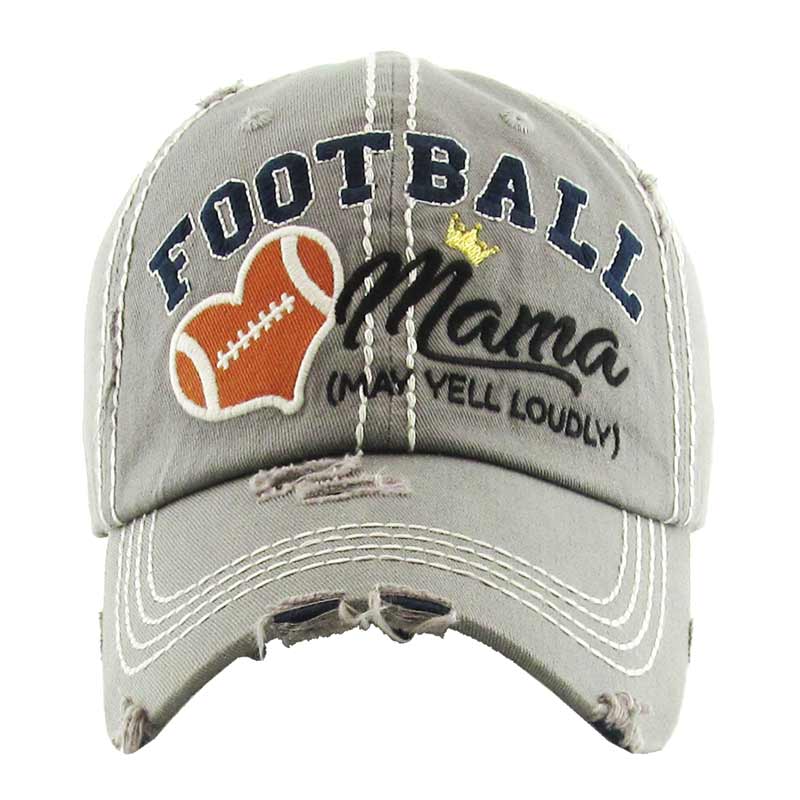 "FOOTBALL MAMA" Washed Vintage Ball Cap