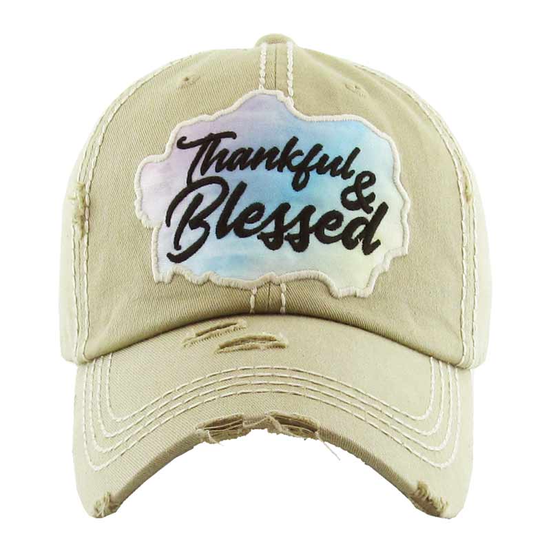 "THANKFUL and BLESSED" Washed Vintage Ball Cap