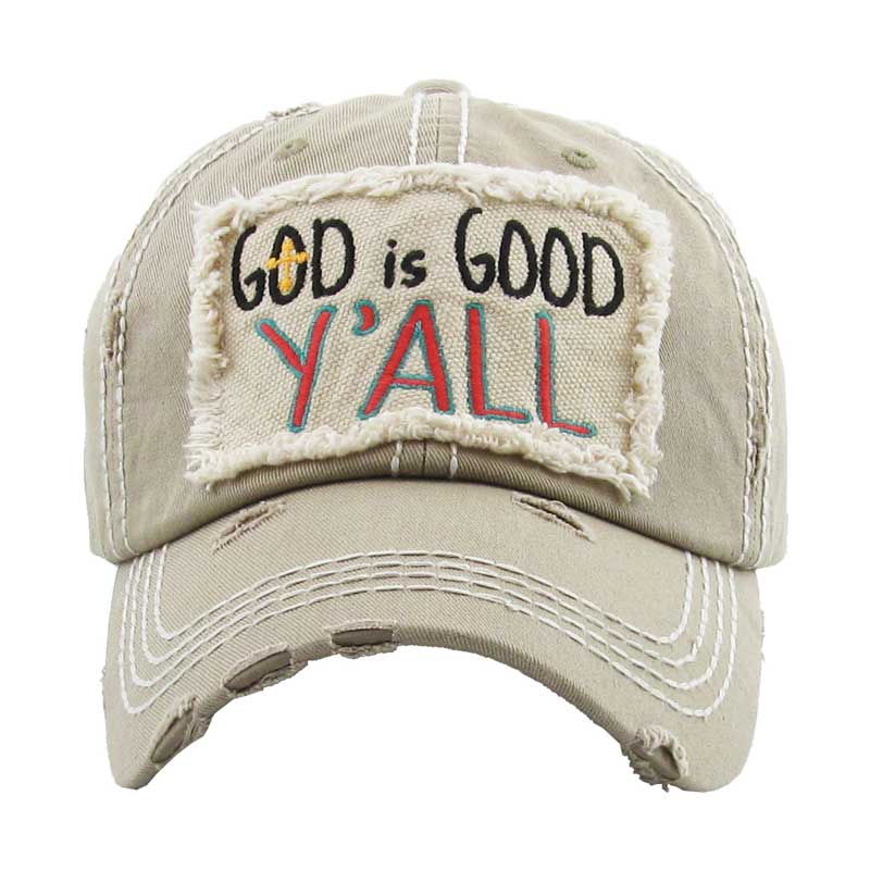 "GOD IS GOOD Y'ALL" Washed Vintage Ball Cap