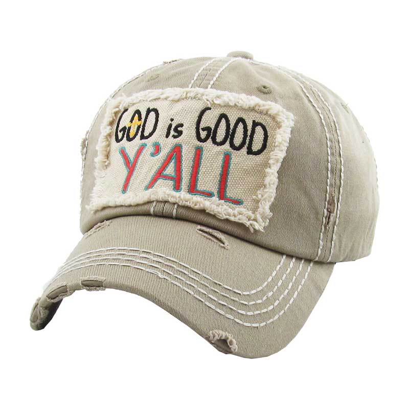 "GOD IS GOOD Y'ALL" Washed Vintage Ball Cap - Image 3