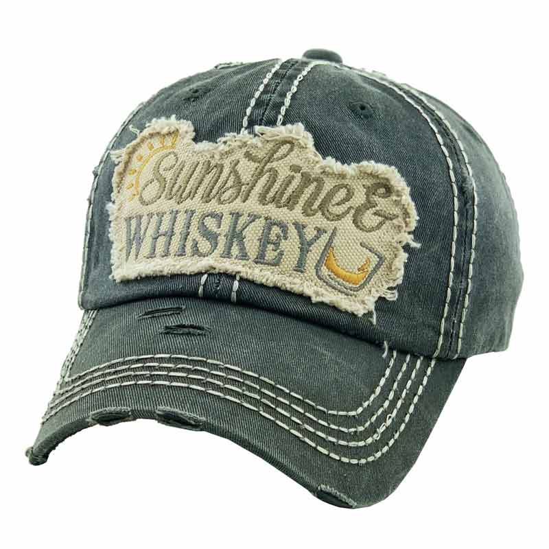 "SUNSHINE and WHISKEY" Washed Vintage Ball Cap - Image 2