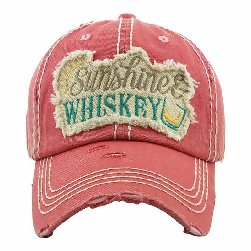 "SUNSHINE and WHISKEY" Washed Vintage Ball Cap