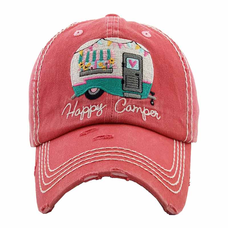 Happy Camper Washed Vintage Ball Cap