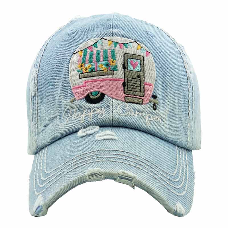 Happy Camper Washed Vintage Ball Cap