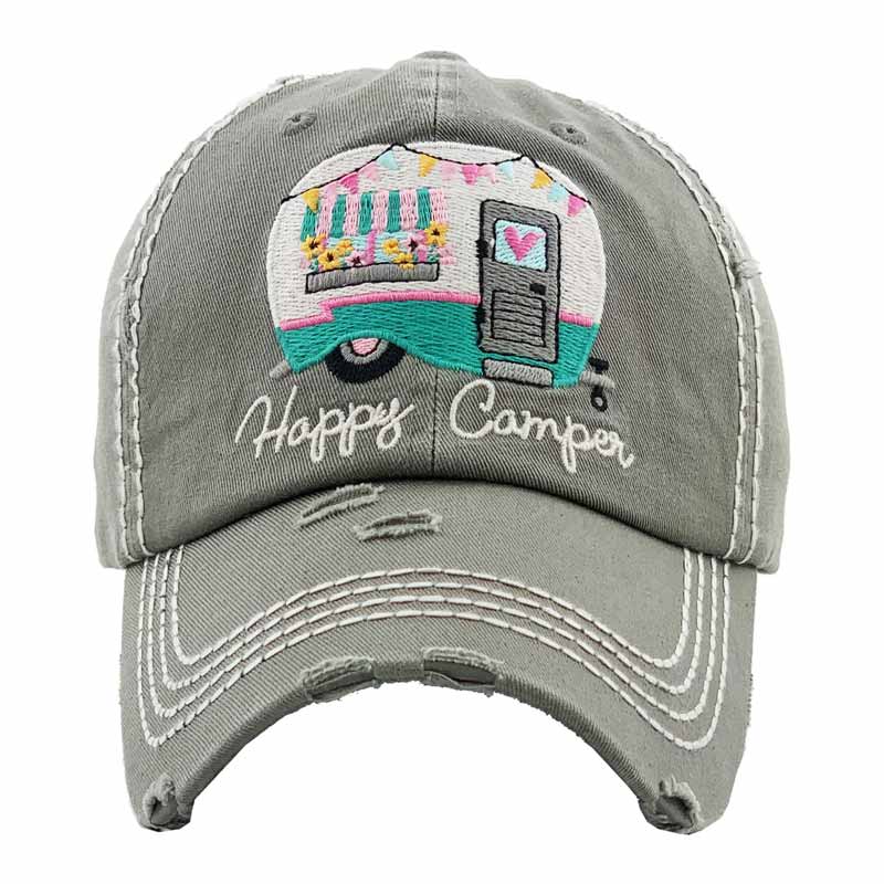 Happy Camper Washed Vintage Ball Cap