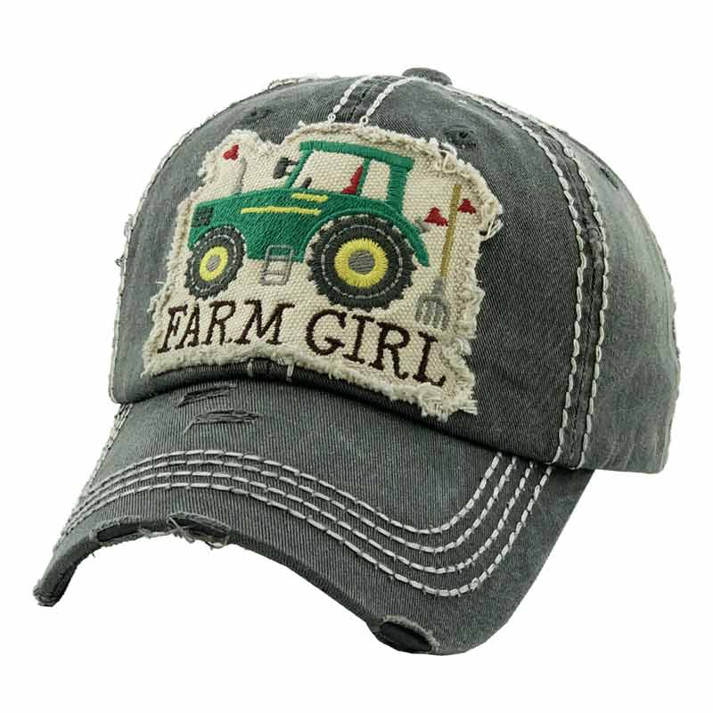 "FARM GIRL" Washed Vintage Ball Cap - Image 3