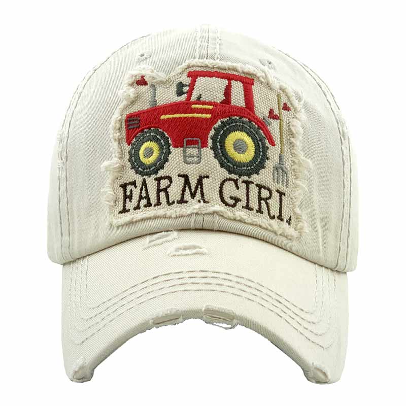 "FARM GIRL" Washed Vintage Ball Cap