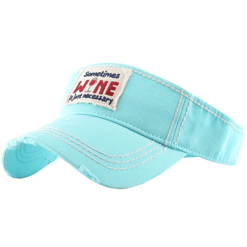 "Sometimes wine is just necessary" Washed Vintage Sun Visor