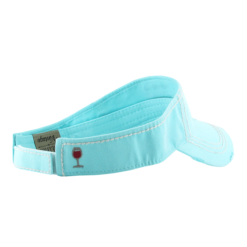 "Sometimes wine is just necessary" Washed Vintage Sun Visor - Image 3