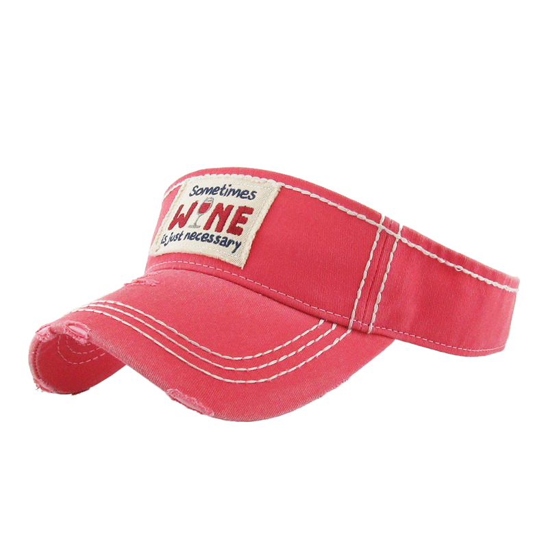 "Sometimes wine is just necessary" Washed Vintage Sun Visor