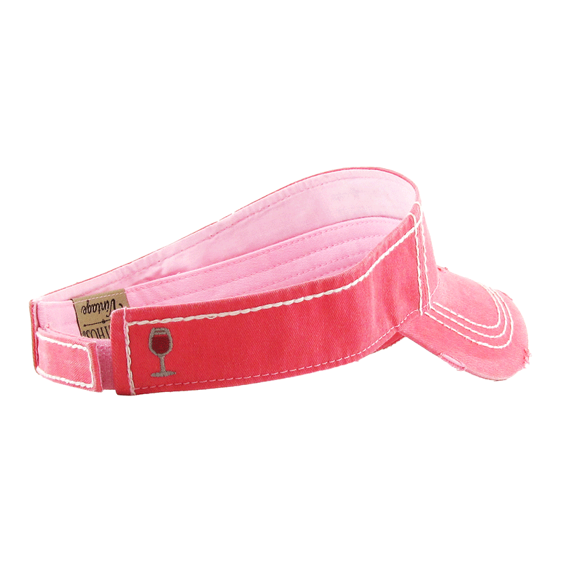 "Sometimes wine is just necessary" Washed Vintage Sun Visor - Image 3