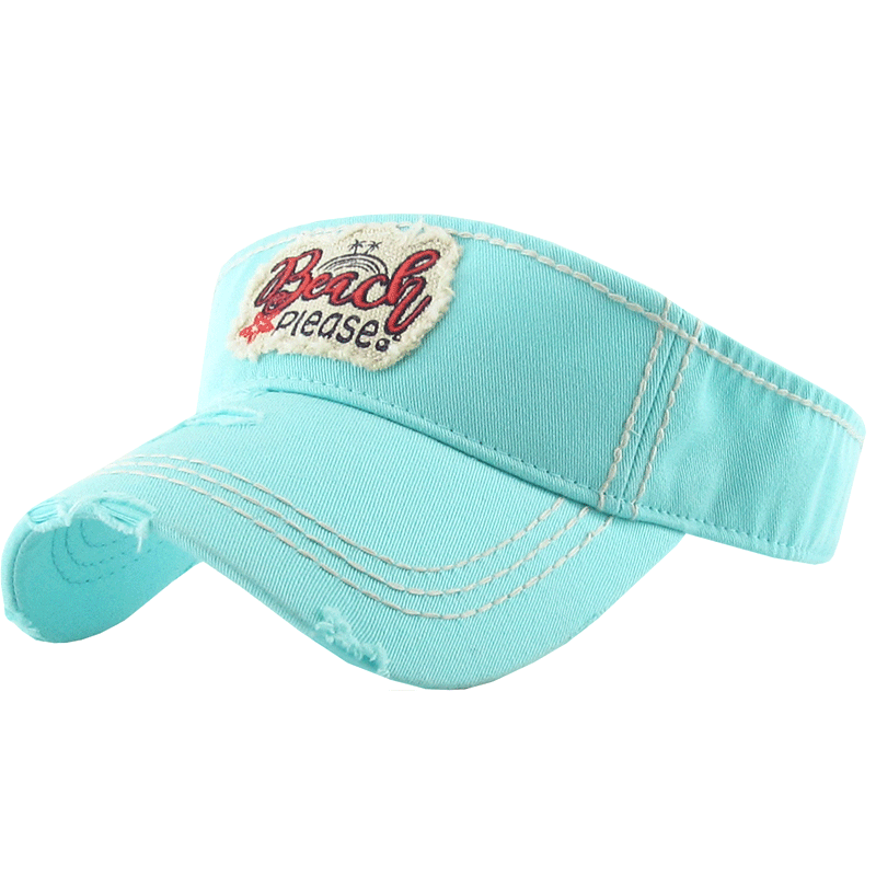 "Beach Please" Washed Vintage Sun Visor