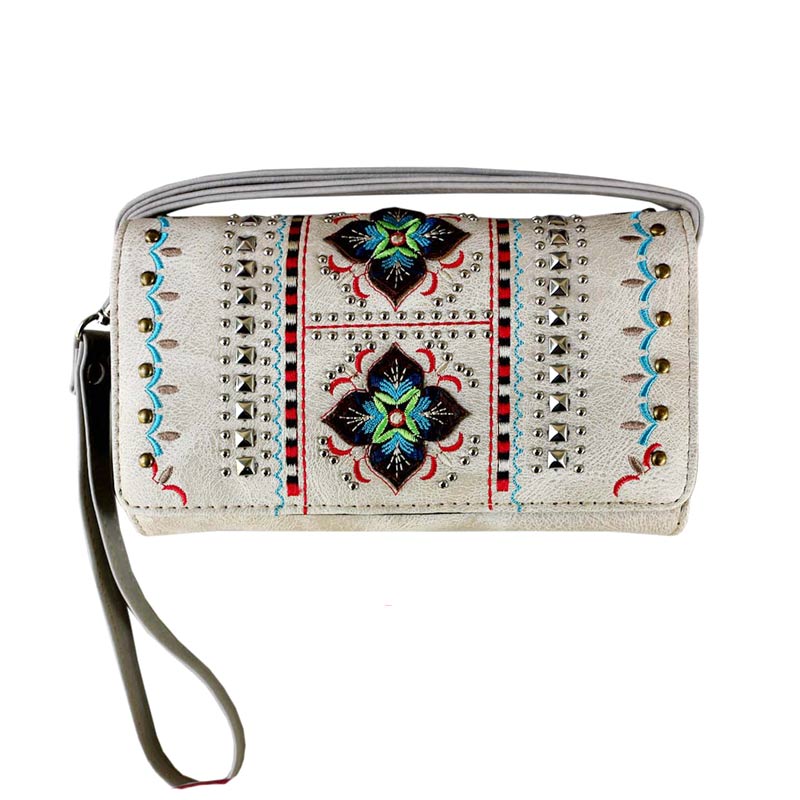 Western Flower Pattern Faux Leather Wallet