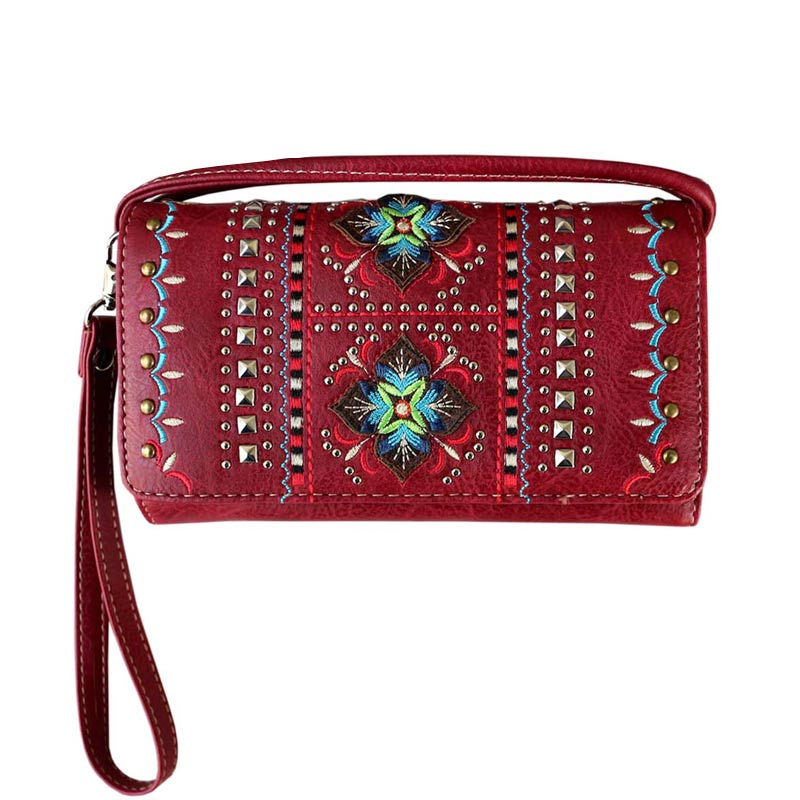 Western Flower Pattern Faux Leather Wallet
