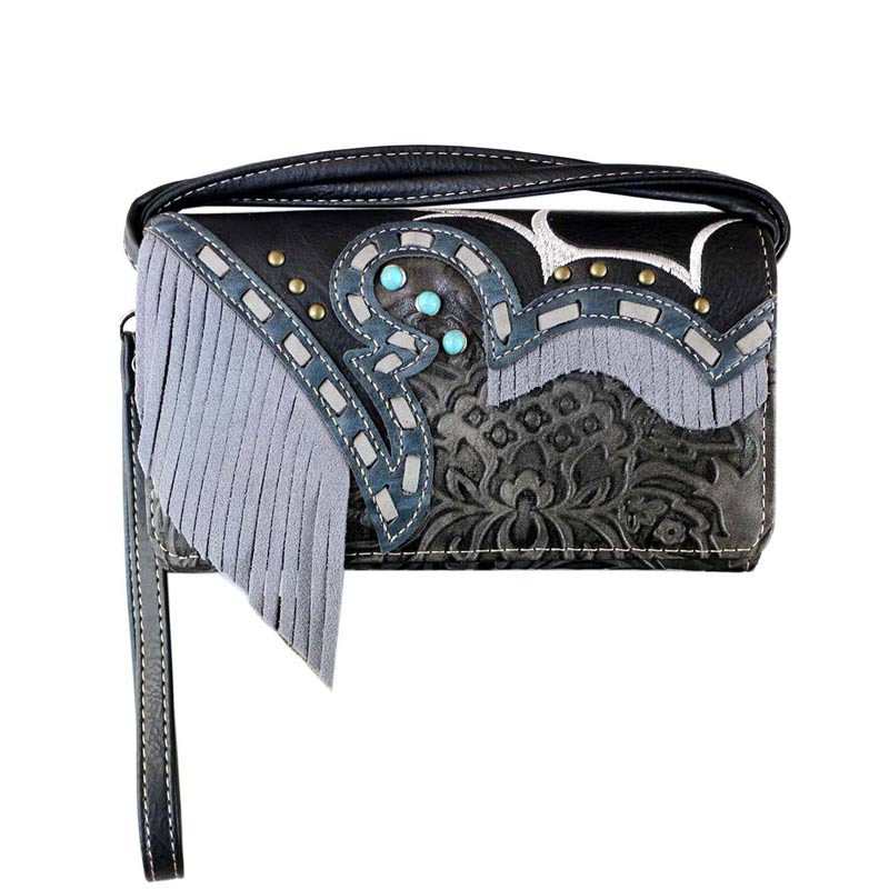 Western Faux Leather Fringe Wallet