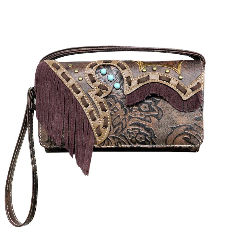 Western Faux Leather Fringe Wallet